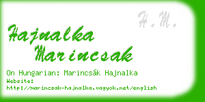 hajnalka marincsak business card