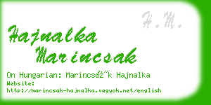 hajnalka marincsak business card